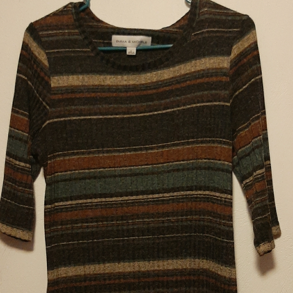 Striped ribbed sweater dress